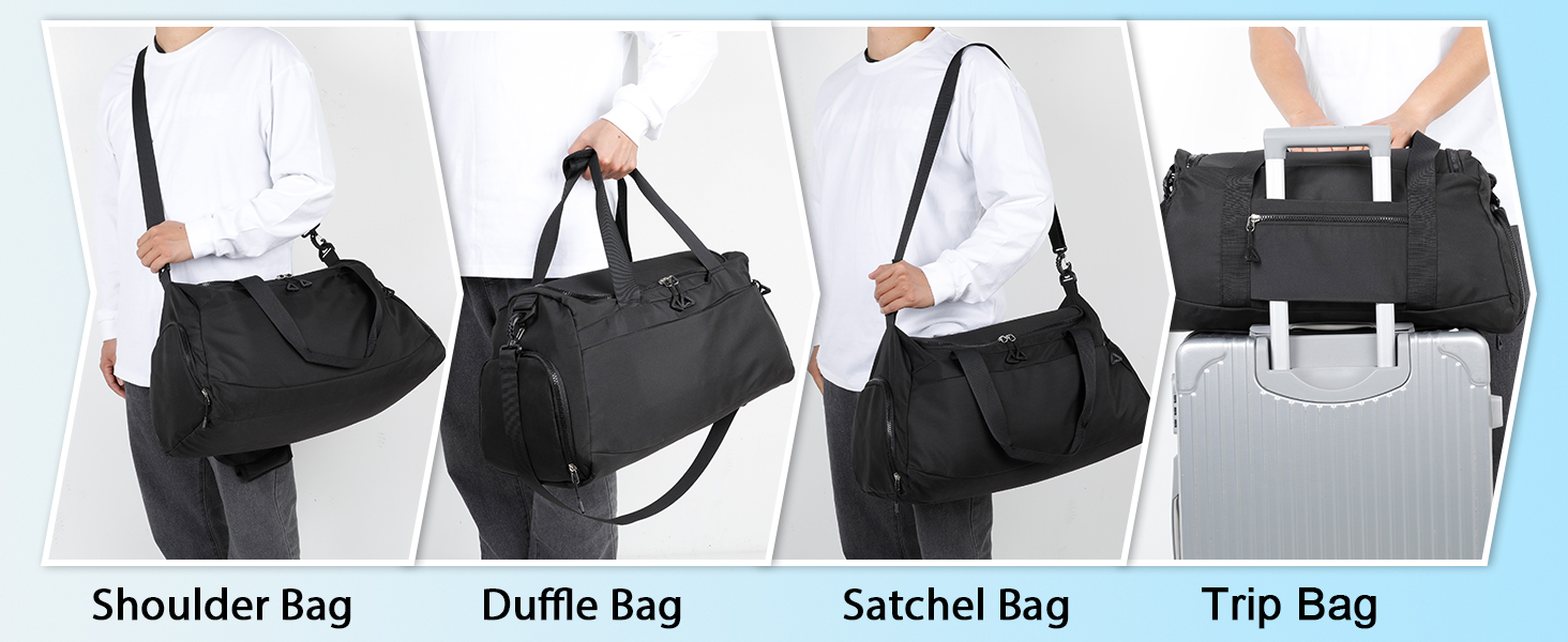 Спортивна сумка Romon для подорожей та тренувань з відділенням для взуття та мокрих речей (39 x 23 x 22 см, чорний)