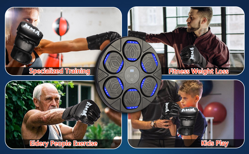 Музична боксмашина Lishetimig для стін, Bluetooth, LED-підсвітка, 7 режимів швидкості, боксерські рукавички для дорослих та дітей, тренування вдома та в офісі