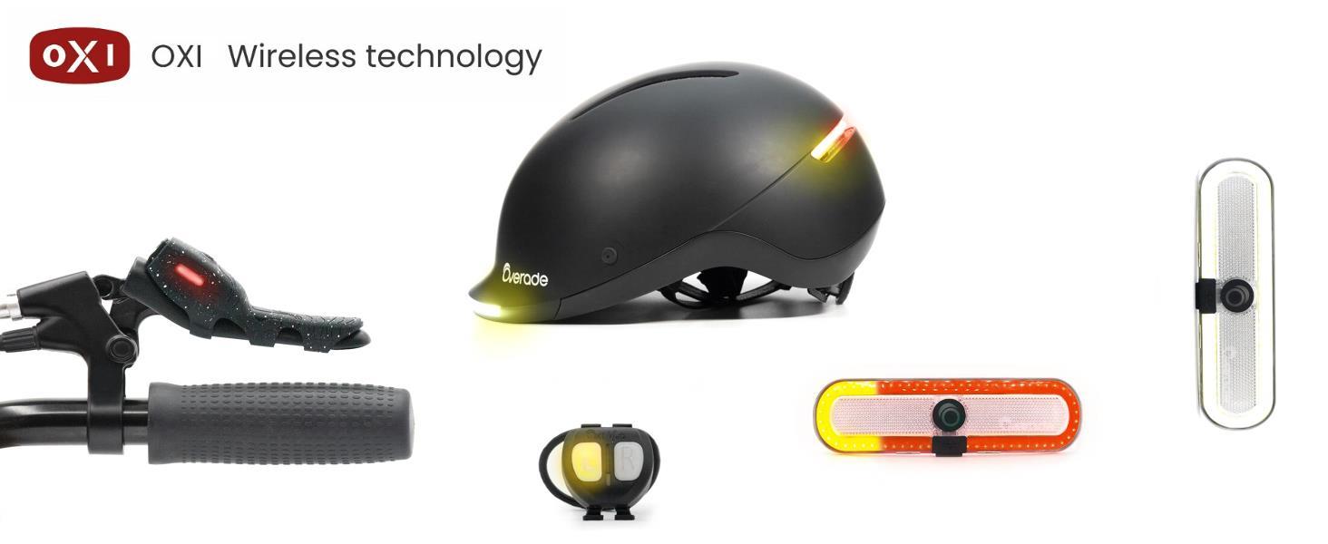 Life Helm від Overade: шолом для велосипеда та скутера з LED-підсвічуванням та пультом дистанційного керування, універсальний розмір, колір Slate Black