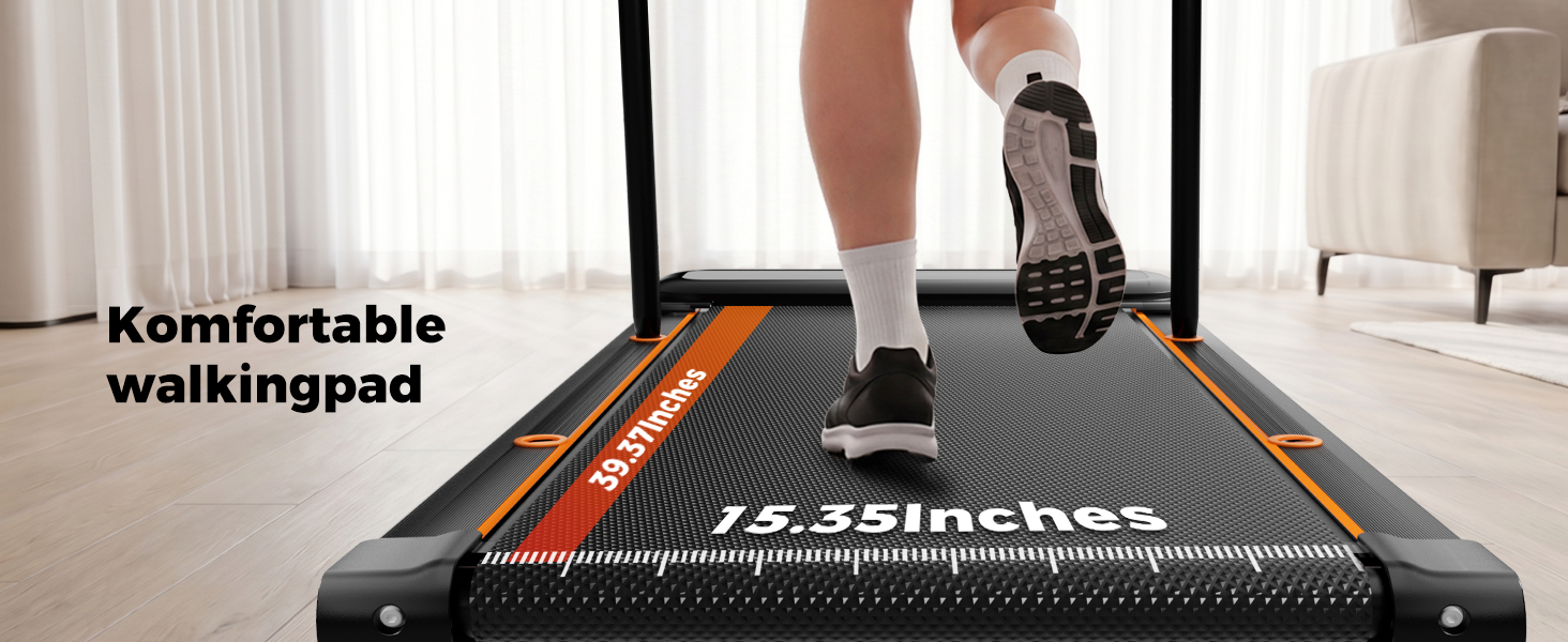 Бігова доріжка для дому з нахилом 7%, Walking Pad 5: реабілітація, 5 рівнів вібрації, під стіл з додатковою ручкою, LED, 2.5HP, швидкість до 7.5 км/год, управління з пульта, до 136 кг, з APP