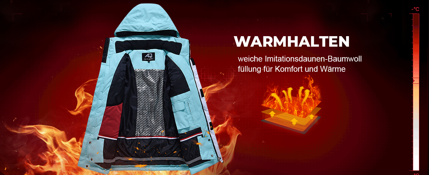 Жіночий комплект гірськолижний (куртка та штани) ALSOGO, чорний, 2XL, водонепроникність 10.000 мм, тепла зимова куртка з капюшоном, для катання на лижах та сноуборді