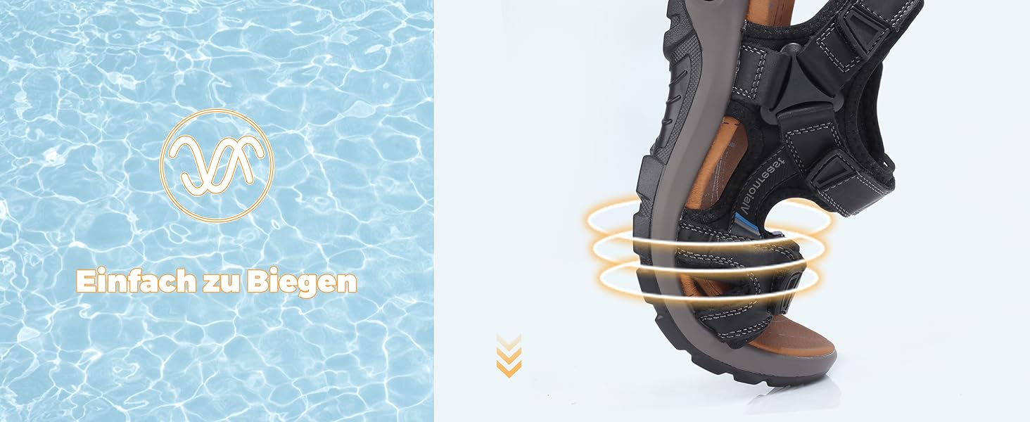 Чоловічі шкіряні сандалі Visionreast для пляжу, трекінгу та активного відпочинку помаранчевого кольору, 45 EU