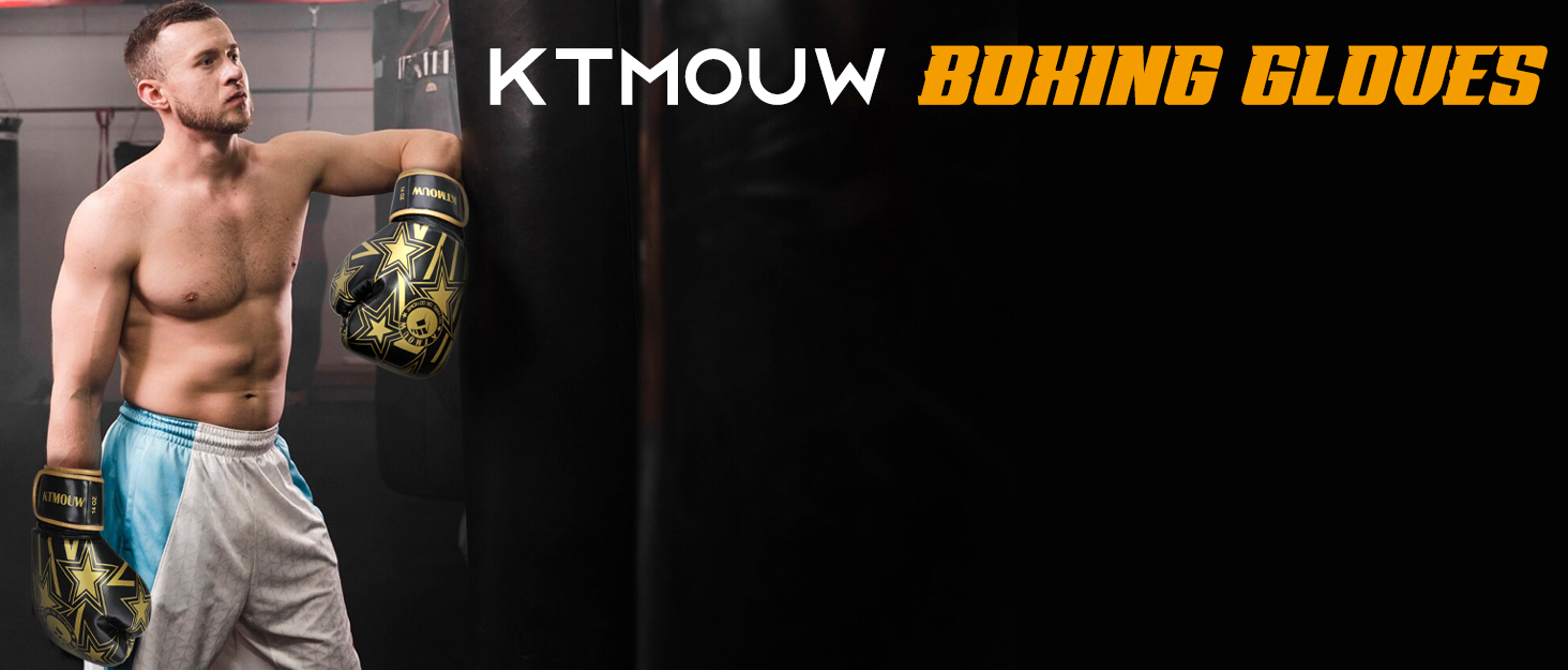 Боксерські рукавички KTMOUW для Муай Тай, кікбоксингу, MMA, спарингів, чорні, для дорослих чоловіків і жінок