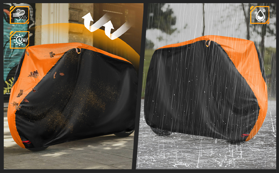 Водонепроникний чохол для велосипеда 200x110x70 см, преміум-якість, захист від сонця та дощу, з кільцями для замка, міцний, з сумкою