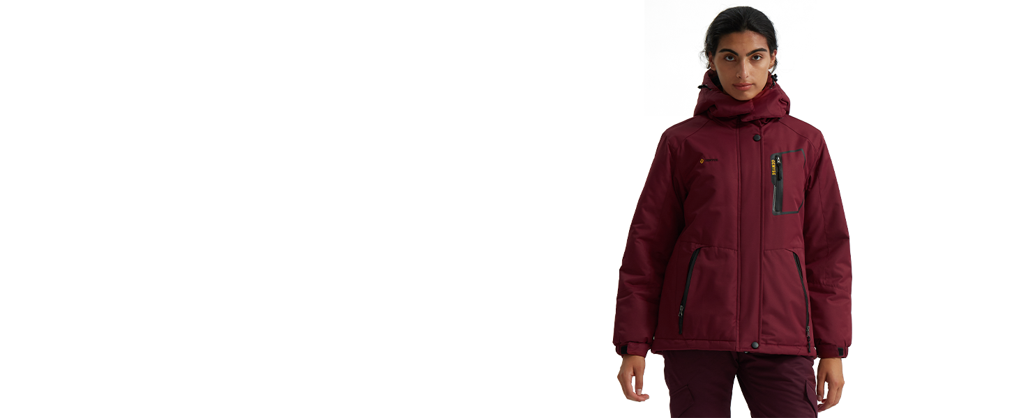 Чоловіча водонепроникна лижна куртка GEMYSE з флісовою підкладкою, чорна