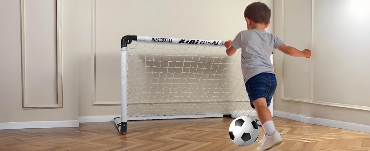 Дитячі футбольні ворота складані Fussballtor 115x80 см для саду та дому - білі міні-ворота з м'ячем