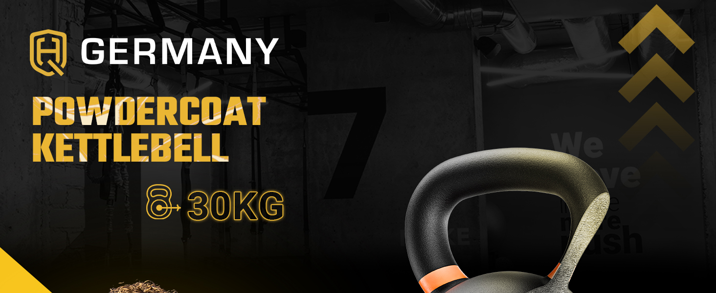Кетлбел HQ Germany® з порошковим покриттям [2-32кг/Набори] - Набір чавунних кетлбелів преміум-якості з точністю ±2% - Кульова гиря, набір гир, кетл-бел, високоякісні кетлбели з порошковим покриттям (30кг)