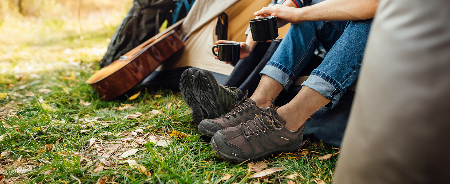 Чоловічі водонепроникні трекінгові черевики NORTIV - водонепроникні, легкі, для хайкінгу, кемпінгу, трекінгу, 45 EU, коричневі, чорні, світло-коричневі