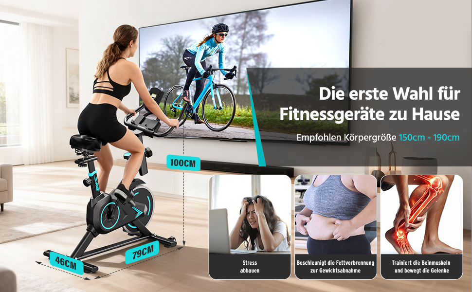 Hometrainer TENBOOM: велотренажер для дому з регульованим опором, LCD-дисплеєм та мобільним додатком (до 120 кг)