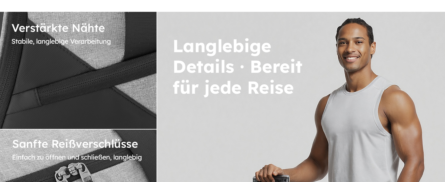 Спортивна сумка Tolaccea 47L з відділенням для взуття та мокрих речей - рюкзак, сумка для подорожей, фітнесу, тренувань (Сірий)