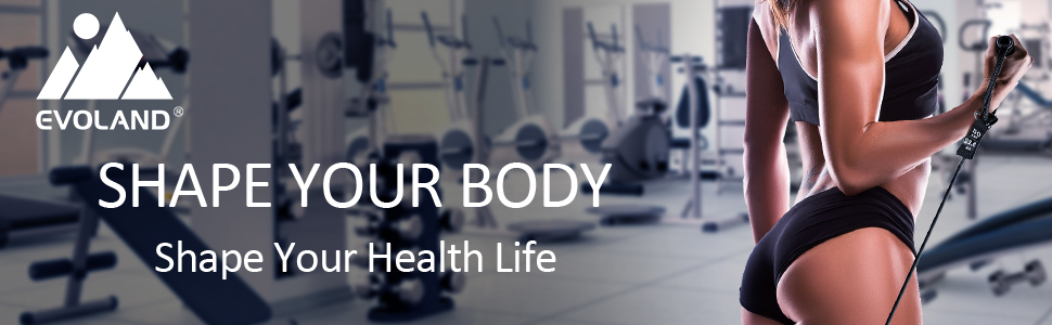 Набір еластичних стрічок EVOLAND для фітнесу та домашніх тренувань, 5 шт. (жовтий, оранжевий, синій, зелений, чорний)