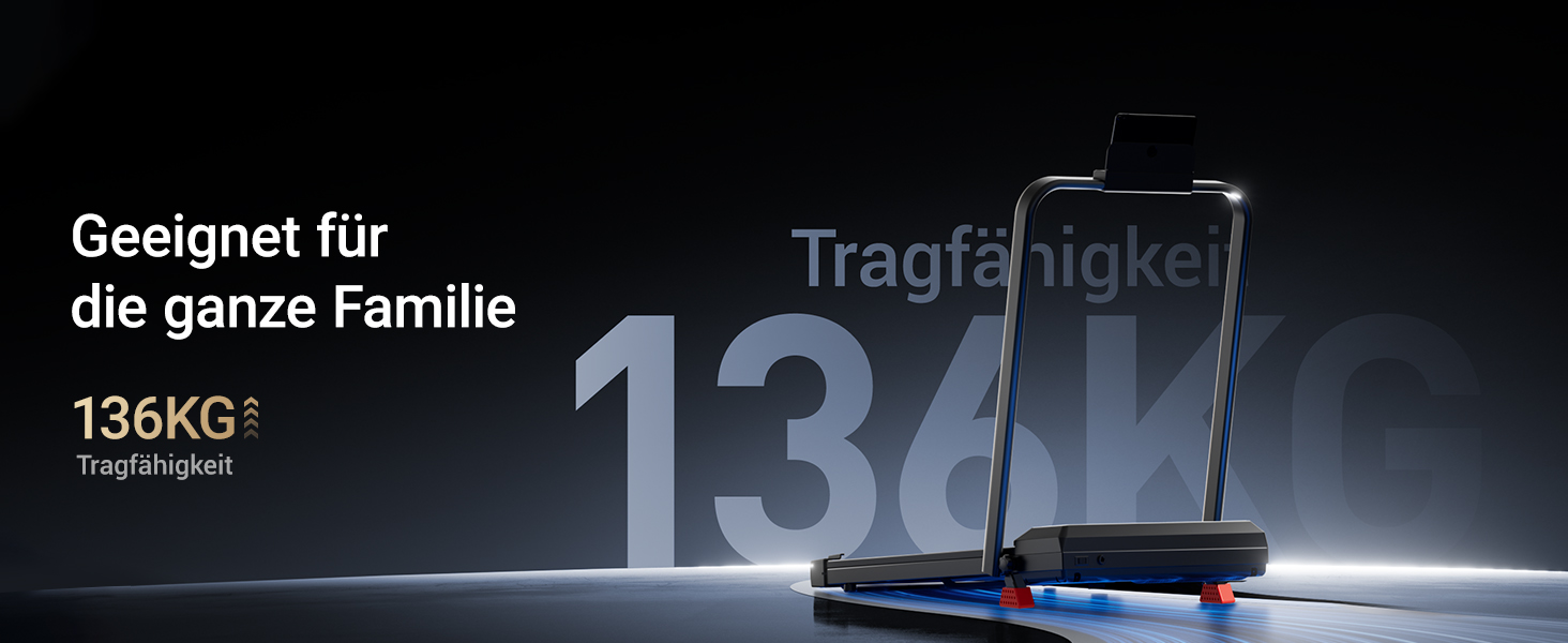 Біговий тренажер для дому складний, 12 км/год, з нахилом 15%, Walking Pad, максимальне навантаження 136 кг