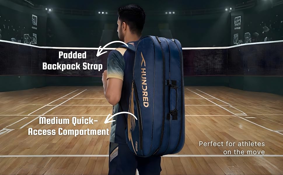 Сумка для бадмінтону Cosmogear: професійна, поліестер, подвійний блискавка, з передньою кишенею, зручні лямки, темно-синя