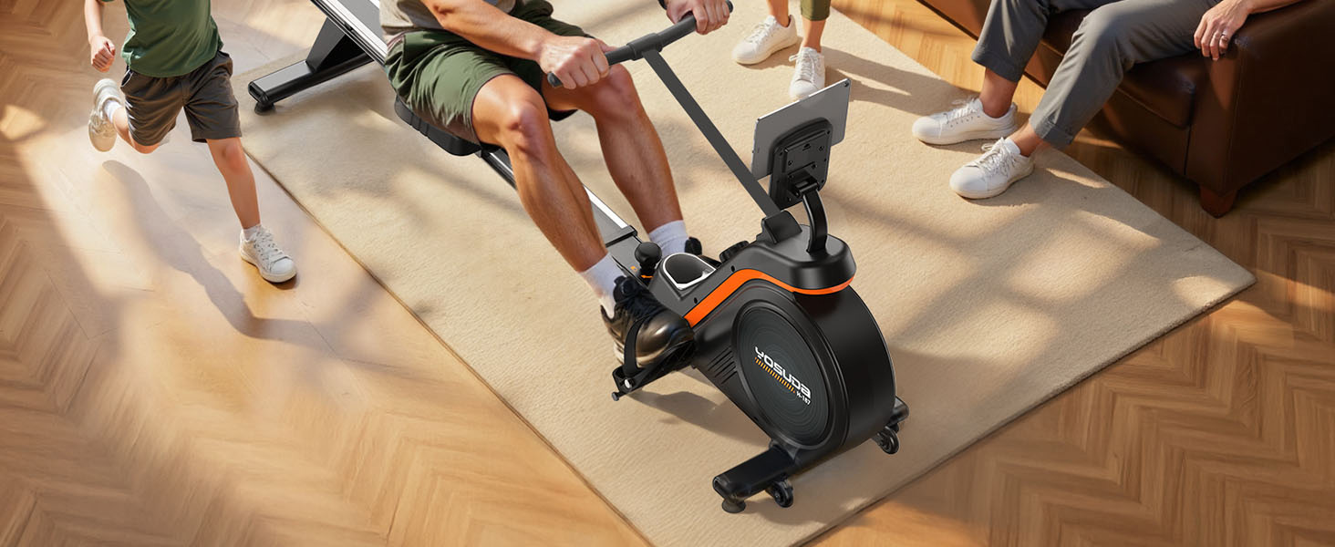 YOSUDA 03-Magnetic Pro Max: Гребний тренажер для дому, ультратихий, 16 рівнів опору, LCD-дисплей, до 160 кг, компактний, проста збірка