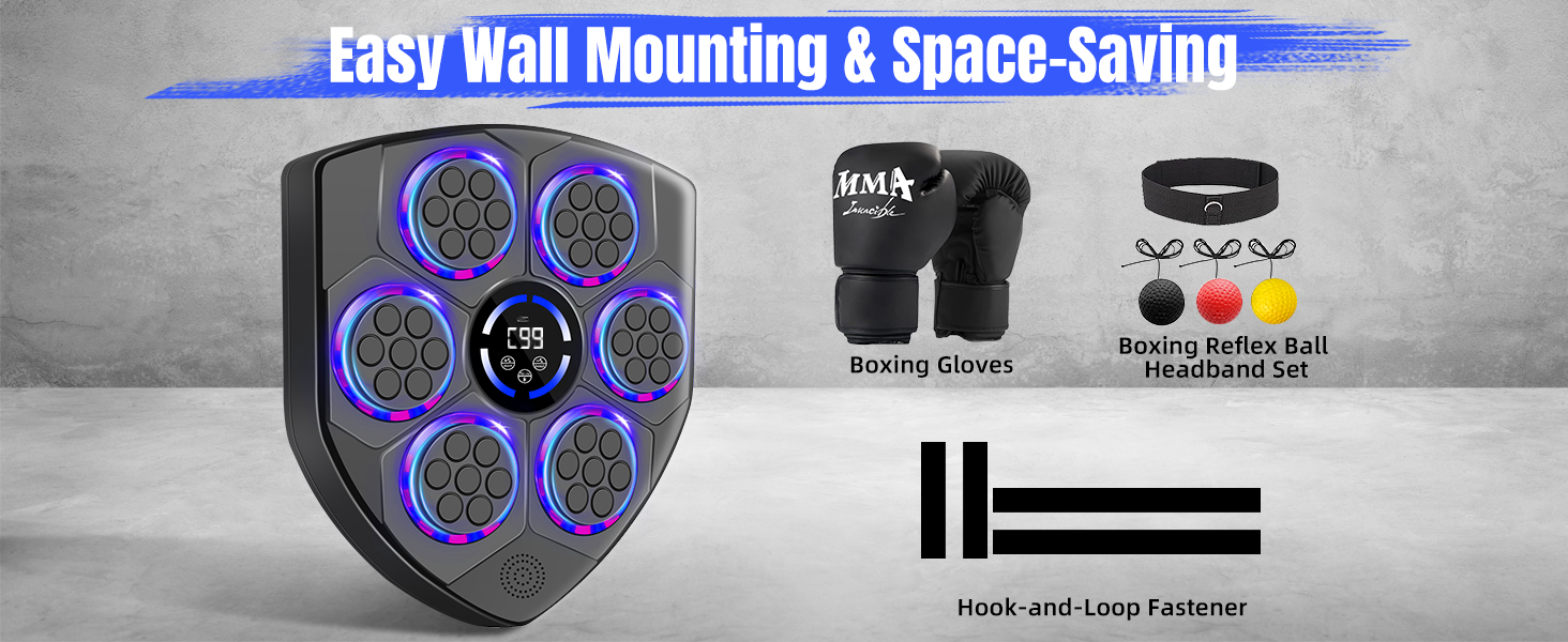 Музична боксерська машина для дітей та дорослих, Bluetooth бокс-автомат з рукавичками, електронна боксерська машина для домашнього фітнесу, тренування в приміщенні, стиль 4