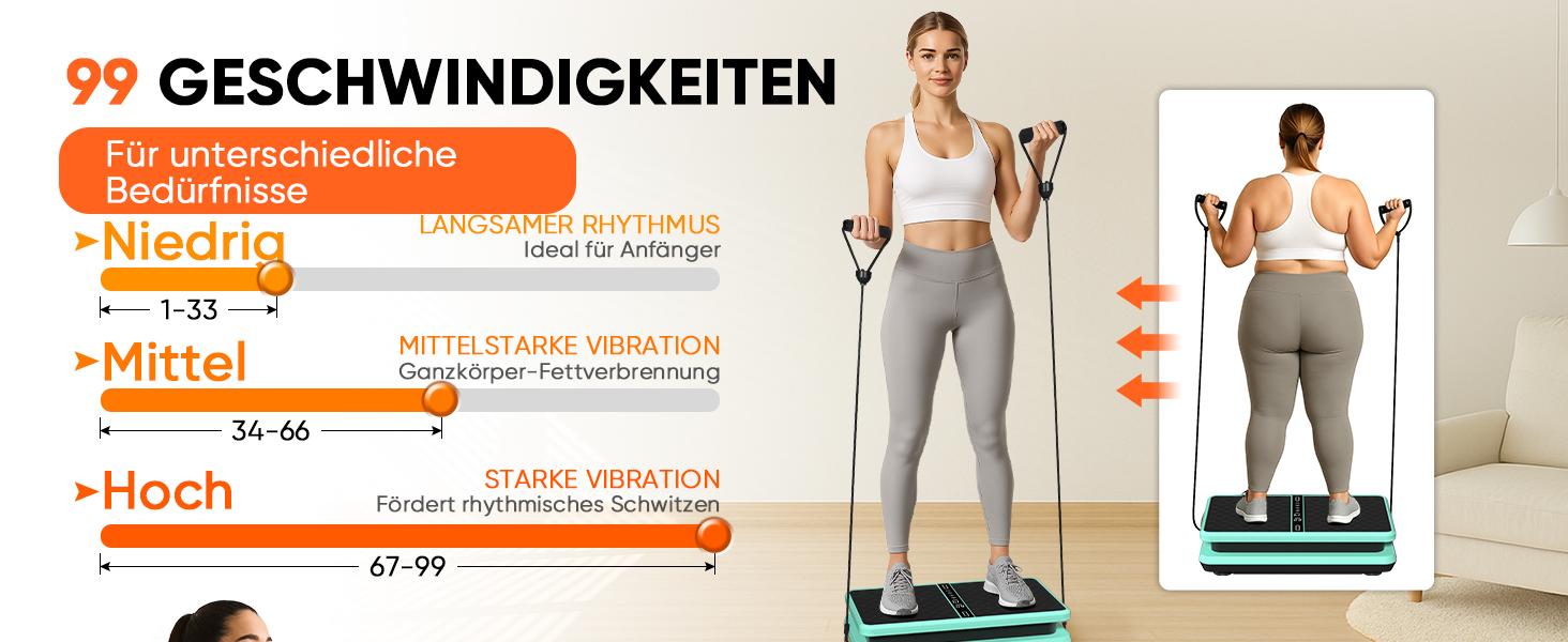Вібраційна платформа для дому 2025: тренажер для схуднення та нарощування м'язів. Вібраційний тренажер для всього тіла, 99 рівнів інтенсивності, 58 см, до 150 кг