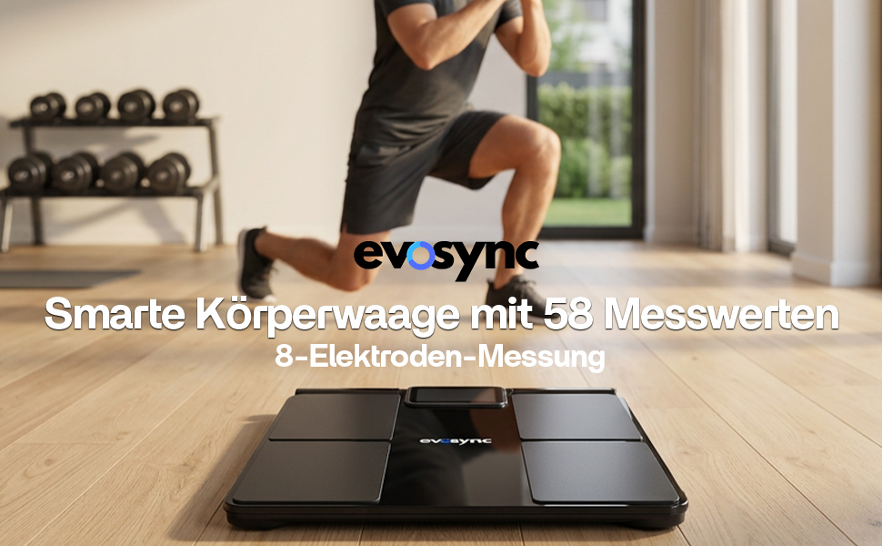 Розумні ваги для аналізу складу тіла Körperanalyse-Waage: 58 показників, 8 електродів, Bluetooth, додаток без підписки, мультикористувач, звітність