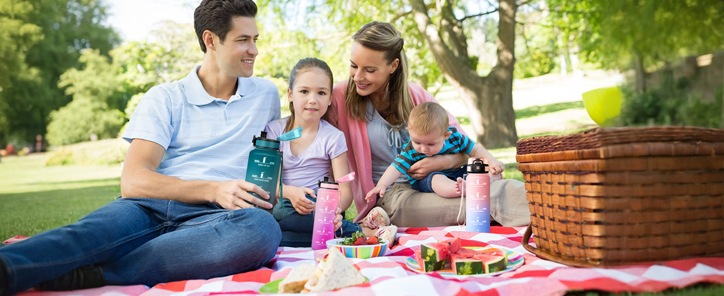 Спортивна пляшка 1л з маркуванням часу, фільтром, для газованої води, велосипеда, бігу, дорослих, 1000 мл, фіолетово-чорна