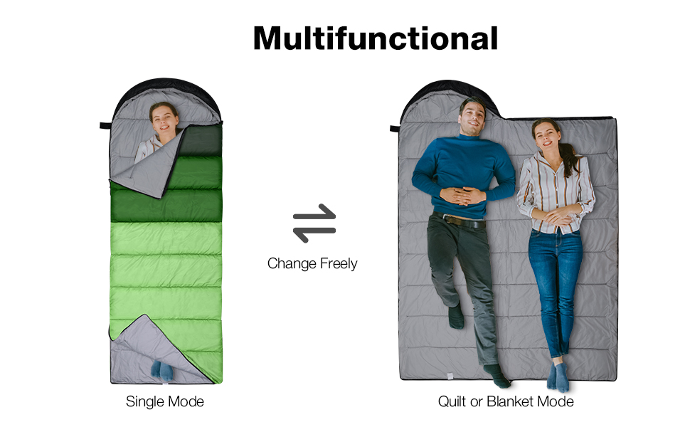 Спальний мішок Outplea для кемпінгу, 3-4 сезони, водонепроникний, 220x80 см, для дорослих та дітей, блакитний