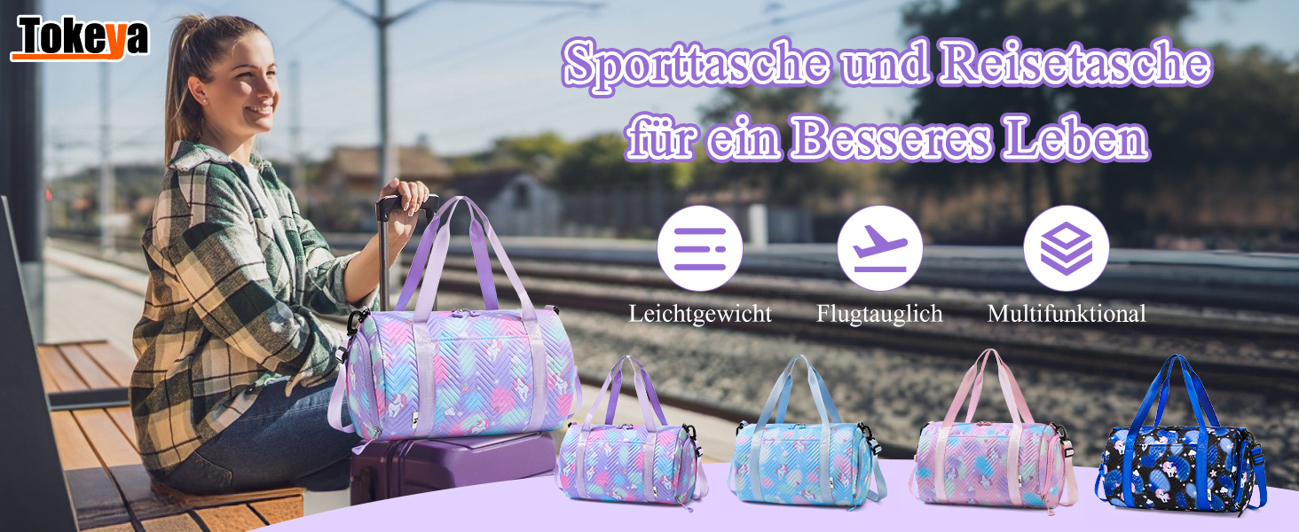 Спортивна сумка для дівчаток з єдинорогом, водонепроникна сумка для плавання з відділенням для взуття та мокрих речей, маленька дамська сумочка, спортивна сумка для подорожей, фітнесу, школи, плавання, рожева