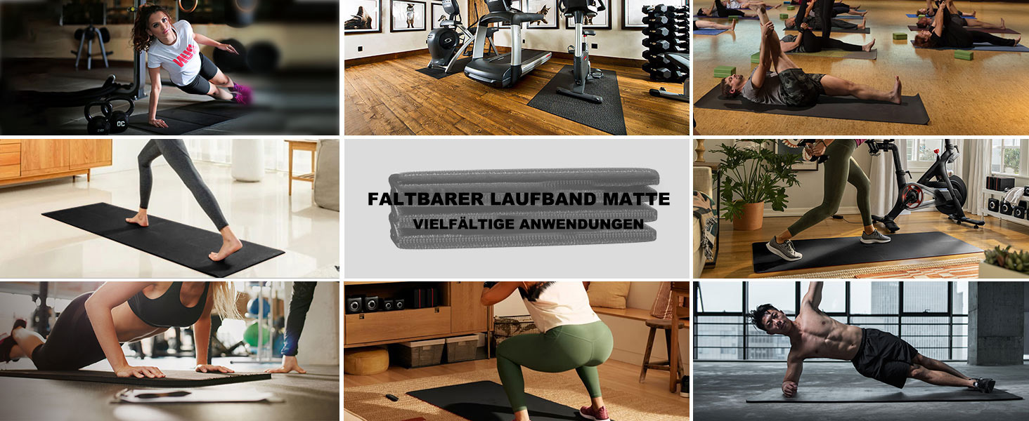 Килимок під бігову доріжку та тренажер 140x60 см, захисний підклад з щільного ПВХ для шумоізоляції та амортизації, складаний килим для фітнес-обладнання