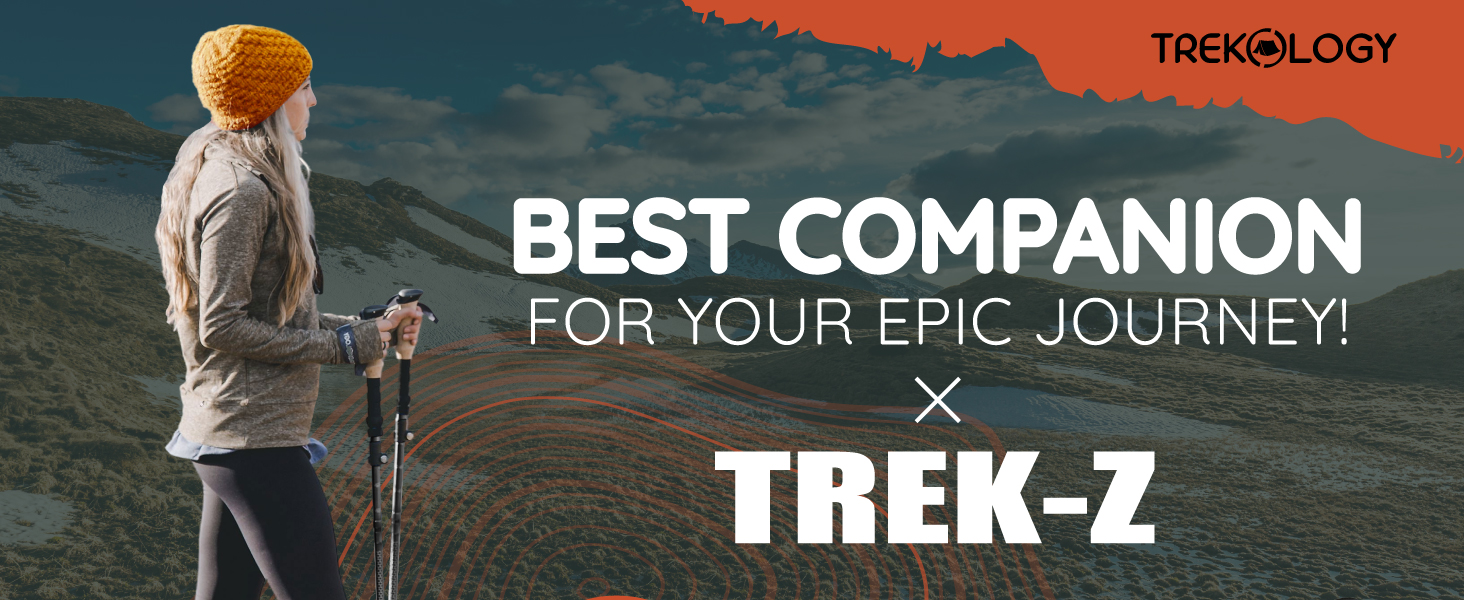 Трекінгові палиці Trekology Trek-Z 2.0 (чорні) – регульовані, легкі, з корковим руків'ям, 100-120 см