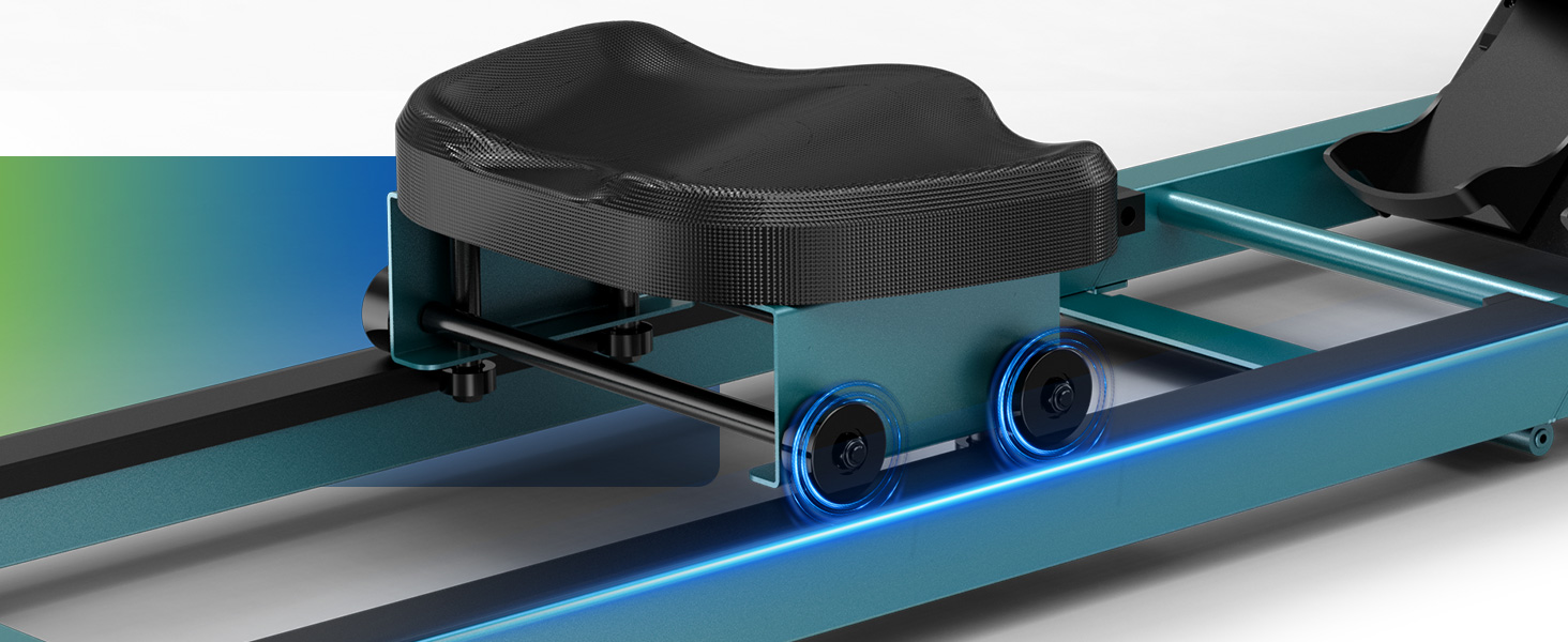 Веслувальний тренажер для дому, складаний водяний з Bluetooth монітором, тримачем для планшета, навантаження до 160 кг