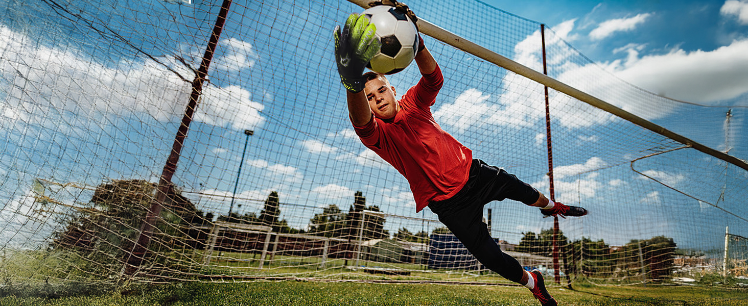 Воротарські рукавички WVVOU для дітей та дорослих, дитячі та юніорські, з технологією Fingersave, для тренувань та ігор, чорні