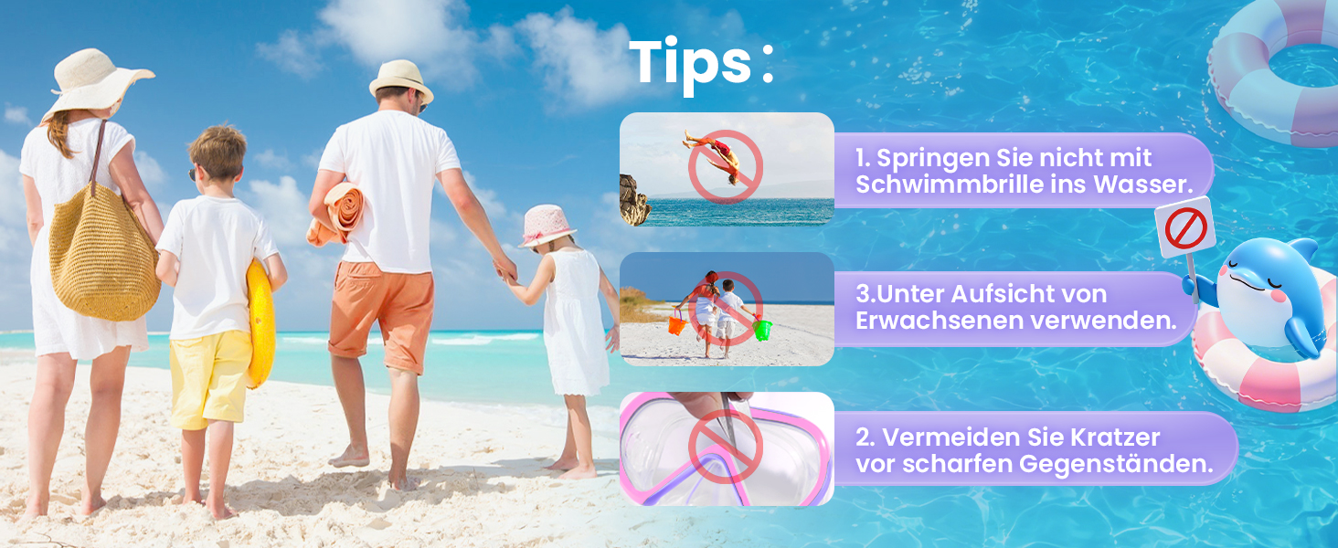 Набір для снорклінгу Supertrip SeaBlue L/XL (32-36 EU) для дітей: маска з панорамним оглядом 180°, ласти, трубка з клапаном
