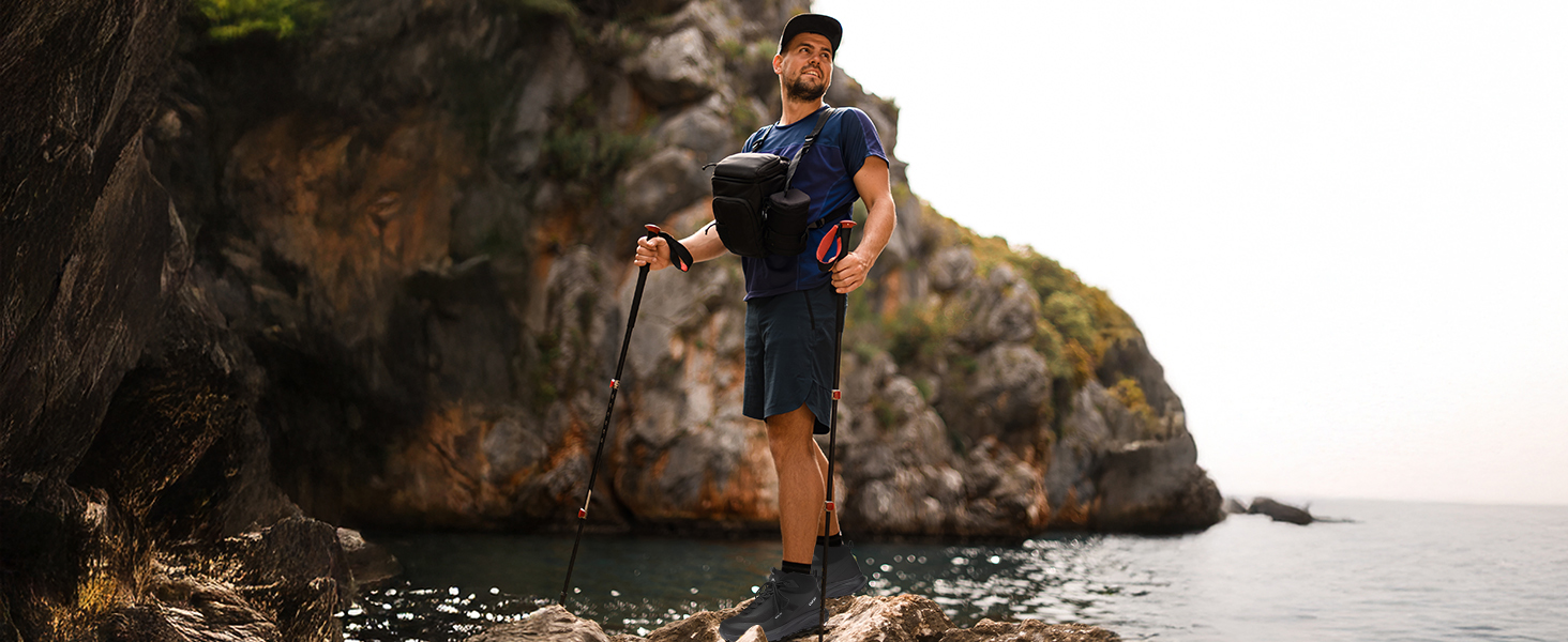 Черевики для хайкінгу OUTJET, чоловічі, водонепроникні, легкі, чорні, 42 EU