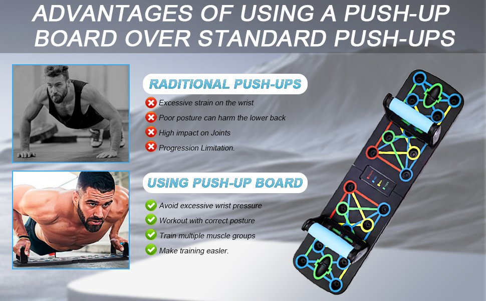 Багатофункціональна дошка для віджимань 17 в 1, складаний тренажер для м'язів грудей, плечей та спини, портативний Push Up Board (чорний)
