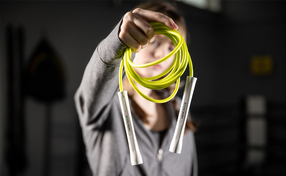 Спортивний скакалка Hererope PVC 6мм для фітнесу та боксу, швидкісна мотузка для кардіотренувань та трюків, 3.1 м, чорна