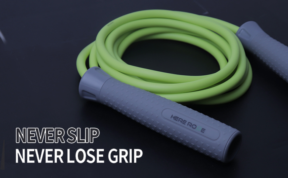 Стрибкове канат HEREROPE з вагами, 8 мм, 360° обертання, регульована довжина, неслизька ручка, для кардіо, HIIT, MMA, зелений