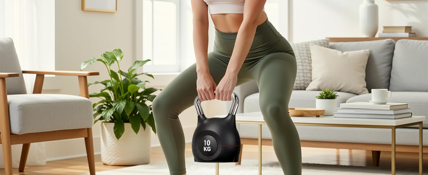 Кетлбел регульований 7-в-1 для дому, 20 кг. Набір гантелей-кетлбелів для фітнесу, чорний. Ідеально для домашнього тренажерного залу.