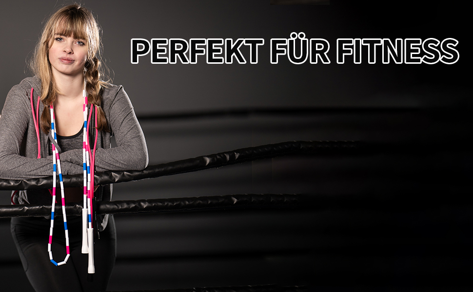 Стрибкове канат Hererope з перлами, регульований, для дорослих та дітей, 3 м, з міцними ручками та безпечними перлами для фітнесу, чорний