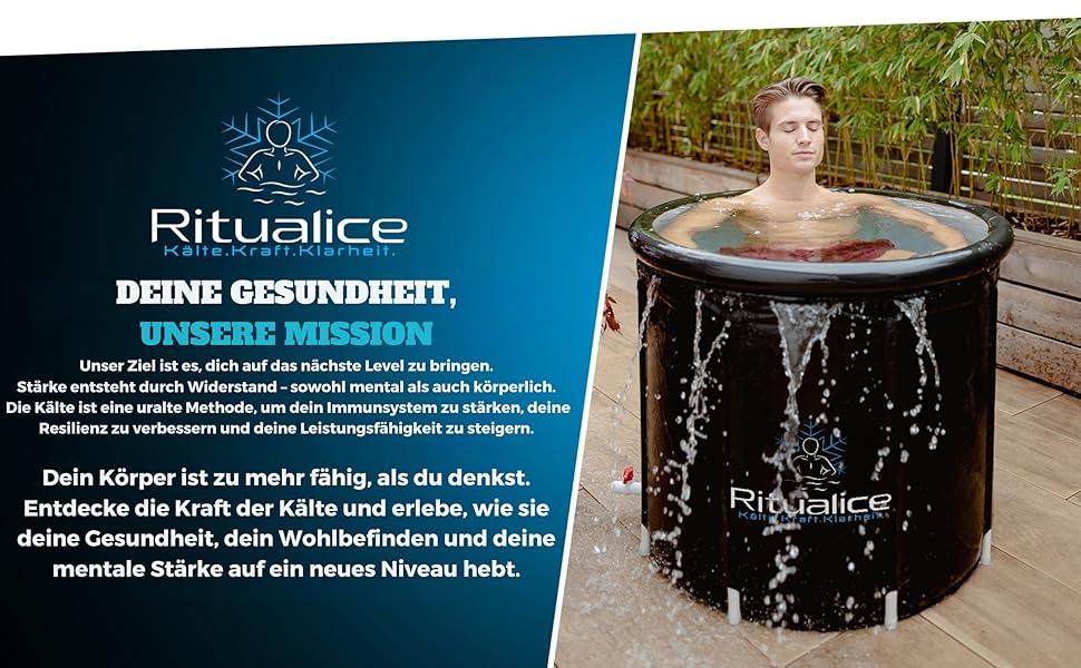 Ritualice® Преміум ванна для льоду (80 см Ø) XL Комплект - Переможець тесту - Набір для ванни з льодом з кришкою, тканиною та XL сумкою - Ідеально для криотерапії та відновлення - Льодова бочка з 5-шаровою ізоляцією, білий колір з XL сумкою