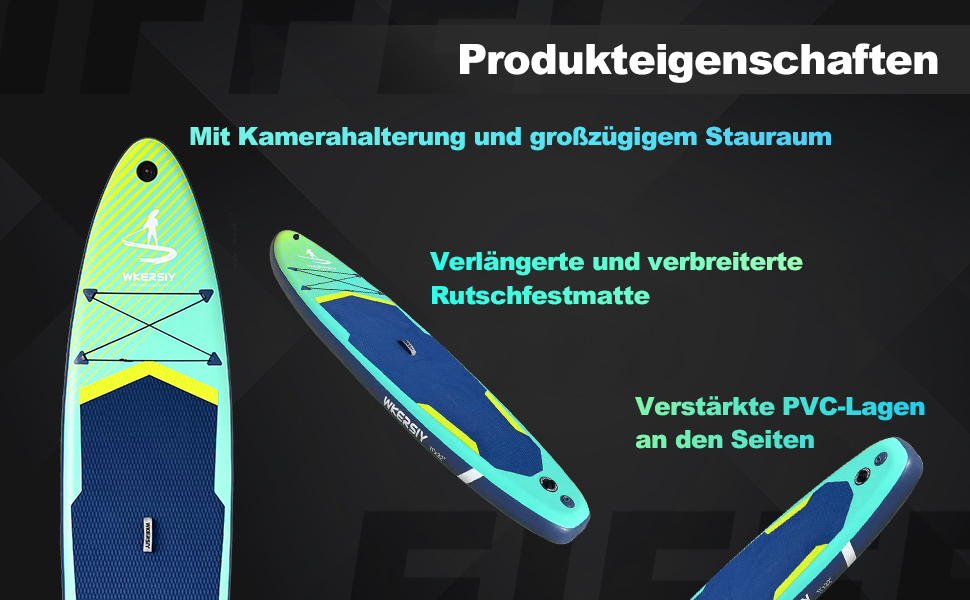 Надувний SUP Борд Allround 335см – Стабільний SUP для початківців та професіоналів – Яскравий паделборд для йоги, риболовлі та відпочинку (Зелений)