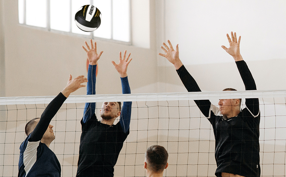 Волейбольний м'яч RUN2PEAK 0,5 кг, розмір 5, для тренувань, сеттер, чорний/білий