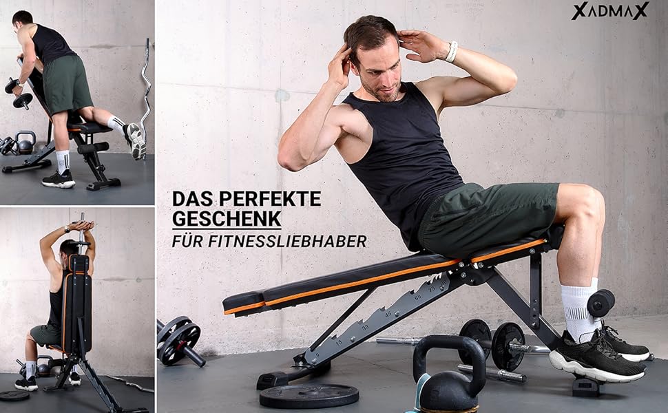 Регульована складана лава для гантелей, посилена тренажерна лава для дому, витримує до 360 кг, багатофункціональна атлетична лава для силових тренувань