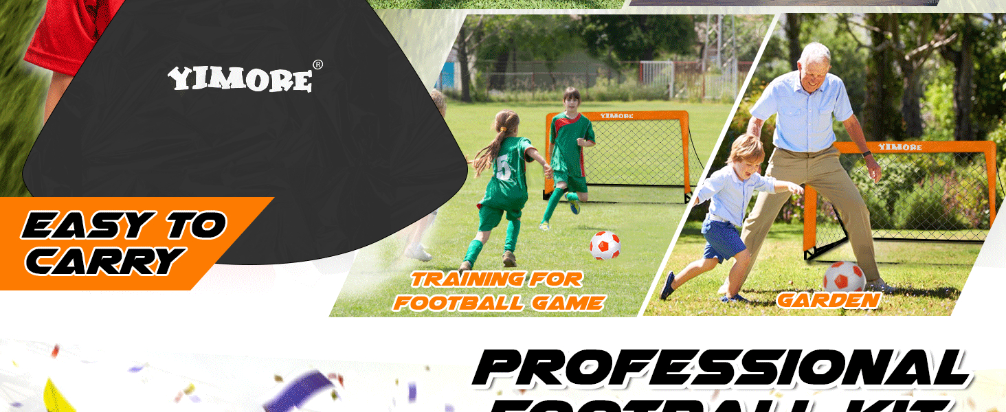 Дитячі футбольні ворота Yimore 3-в-1 для саду з сумкою, тренувальні аксесуари (120 см)