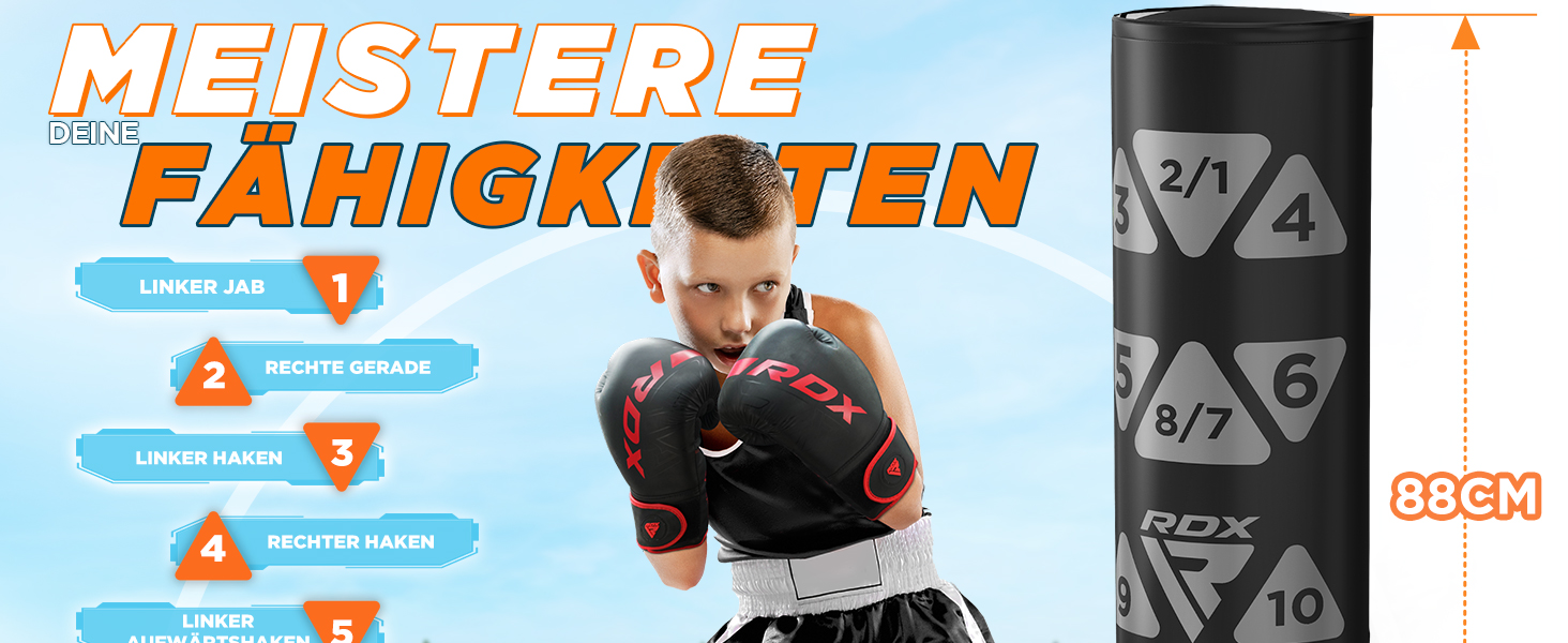 Дитячий боксерський мішок RDX 4ft з підставкою, рукавички для тренувань, MMA, кікбоксинг, бокс, єдиноборства, муай-тай, рожевий