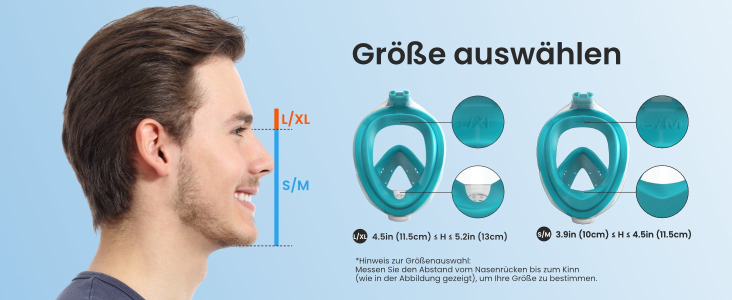 Маска для снорклінгу G2RISE Fullface, повнолицева маска для дайвінгу з тримачем для камери, XL, зелена - безпечна від CO2