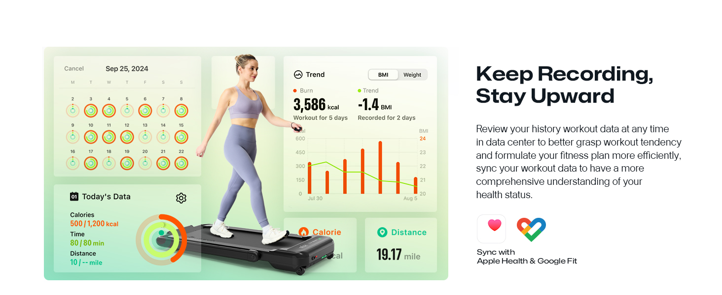 UREVO Strol 2S Pro: Розумна бігова доріжка 3-в-1, 1-12 км/год, з нахилом, APP, для дому та офісу