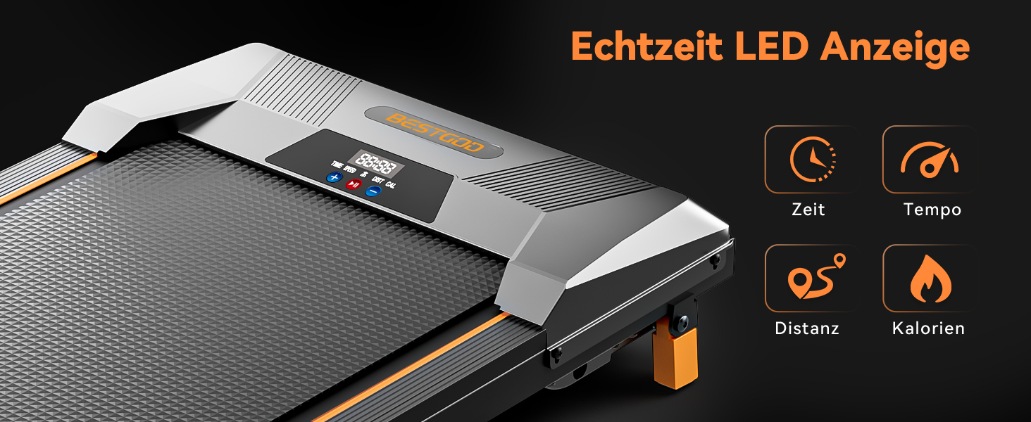 Біговий доріжка BestGod для дому та офісу, Walking Pad з нахилом 5%, потужність 2.5 HP, тиха бігова доріжка з пультом дистанційного керування, до 150 кг, чорний