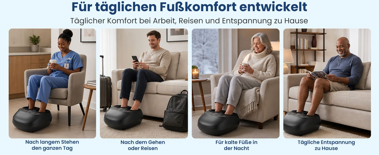 Масажер для ніг COMFIER Shiatsu з функцією підігріву, електричний інфрачервоний масажер стоп (34.5x18.7x40.5 см)
