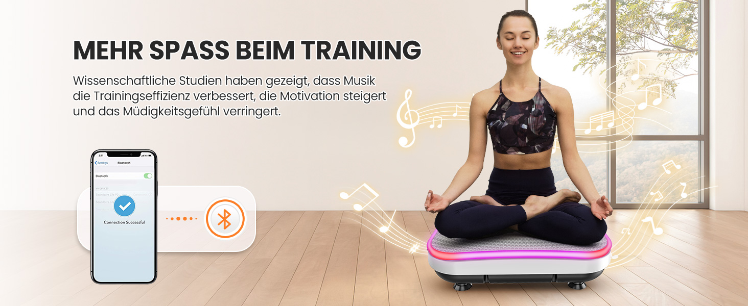 Вібраційна платформа для схуднення з еластичними гумками, 9 режимів, 120 рівнів інтенсивності, Bluetooth, LED-дисплей, місткість 150 кг, білий