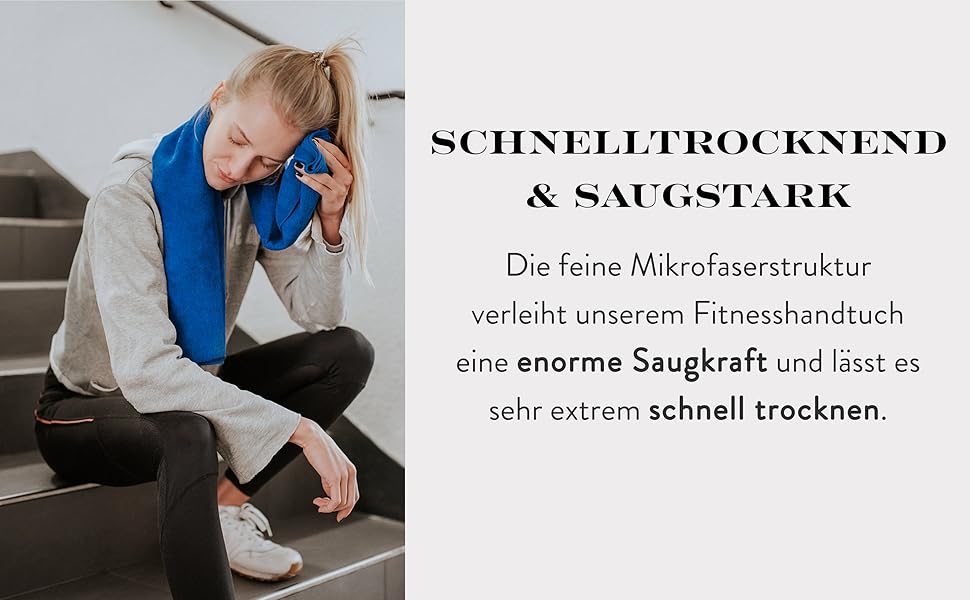 Рушник для фітнесу PEAQE з кишенею на блискавці | Мікрофібра з фротте-структурою | Швидковисихаючий рушник для спортзалу | М'який, 120 x 50 см (Navy-Blue)