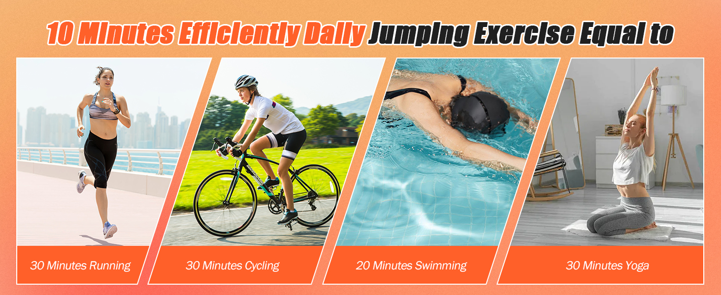 Міні-трамплін складний, вантажопідйомність 150 кг, портативний тренажер-відскочистий трамплін з регульованою ручкою з піни 41/42/45 дюймів, для дорослих та дітей, чорний/оранжевий