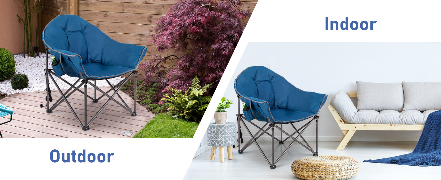 Крісло для кемпінгу High Point Sports Moon Chair XXL: широке, розкладне, до 150 кг, для відпочинку на природі та вдома