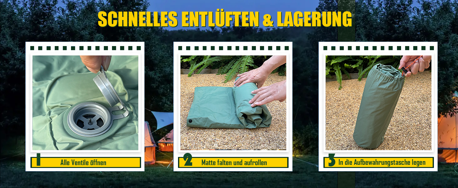 Надувний килимок для кемпінгу Isomatte Ultraleicht - самонадувний, легкий, зелений